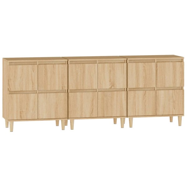 Aparadores 3 uds madera contrachapada roble Sonoma 60x35x70 cm Aparadores 3 uds madera contrachapada roble Sonoma 60x35x70 cm