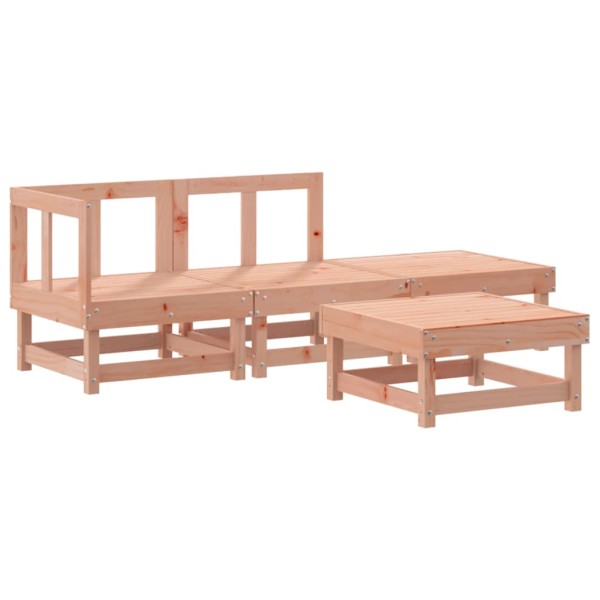 Juego de muebles jardín 4 pzas y cojines madera abeto Douglas