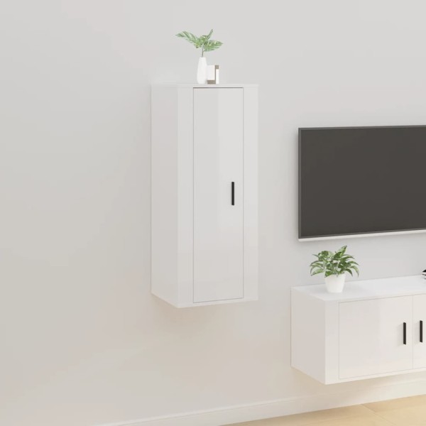 Mueble para TV de pared blanco brillante 40x34,5x100 cm Mueble para TV de pared blanco brillante 40x34,5x100 cm