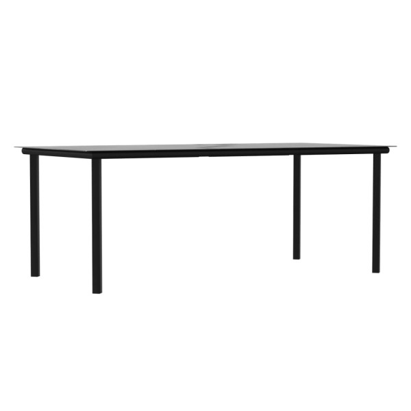 Juego comedor jardín 9 piezas y cojines ratán sintético y acero Juego comedor jardín 9 piezas y cojines ratán sintético y acero