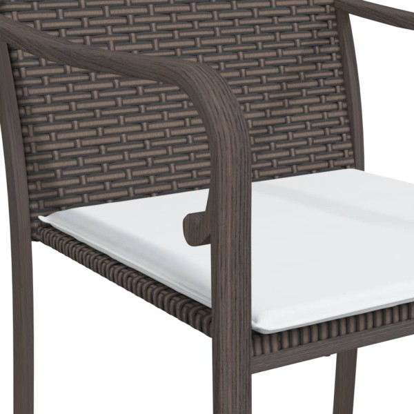 Juego comedor jardín 9 piezas y cojines ratán sintético y acero Juego comedor jardín 9 piezas y cojines ratán sintético y acero