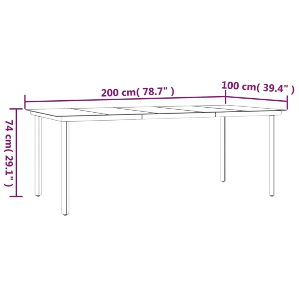 Juego comedor jardín 9 piezas y cojines ratán sintético y acero Juego comedor jardín 9 piezas y cojines ratán sintético y acero