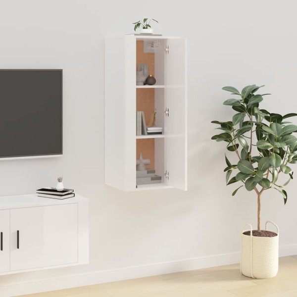 Mueble para TV de pared blanco brillante 40x34,5x100 cm Mueble para TV de pared blanco brillante 40x34,5x100 cm