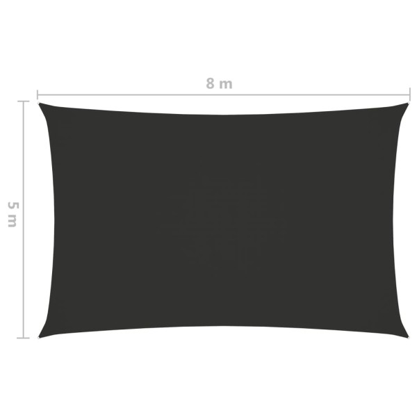 Toldo de vela rectangular tela Oxford gris antracita 5x8 m