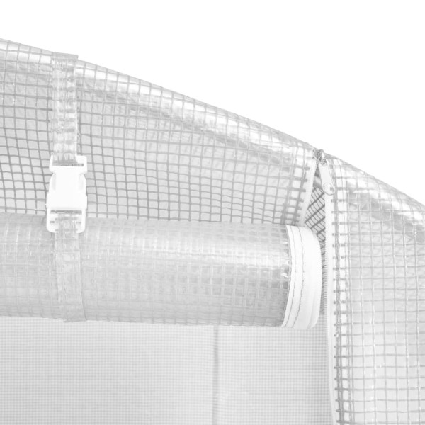 Invernadero con estructura de acero blanco 100 m² 20x5x2,3 m Invernadero con estructura de acero blanco 100 m² 20x5x2,3 m