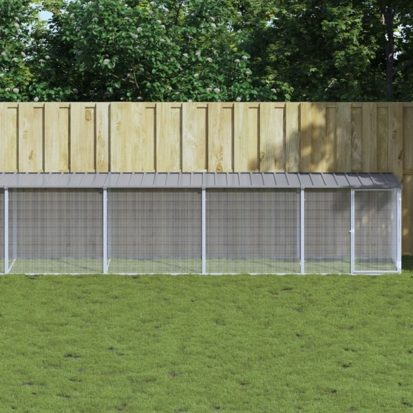 Gallinero con techo acero galvanizado gris claro 803x98x90 cm Gallinero con techo acero galvanizado gris claro 803x98x90 cm