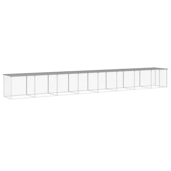 Gallinero con techo acero galvanizado gris claro 803x98x90 cm Gallinero con techo acero galvanizado gris claro 803x98x90 cm