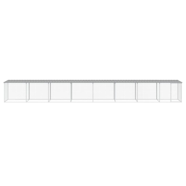 Gallinero con techo acero galvanizado gris claro 803x98x90 cm Gallinero con techo acero galvanizado gris claro 803x98x90 cm