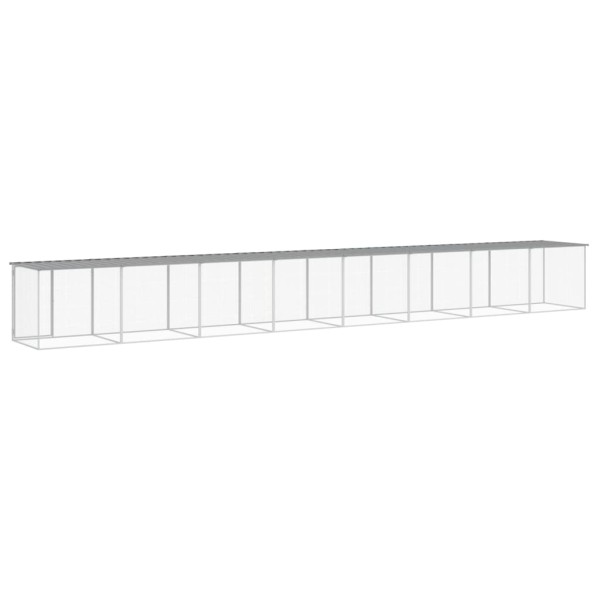 Gallinero con techo acero galvanizado gris claro 803x98x90 cm Gallinero con techo acero galvanizado gris claro 803x98x90 cm