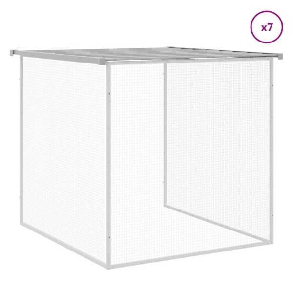 Gallinero con techo acero galvanizado gris claro 803x98x90 cm Gallinero con techo acero galvanizado gris claro 803x98x90 cm