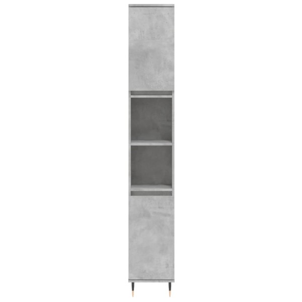 Set muebles de baño 2 piezas madera contrachapada gris hormigón Set muebles de baño 2 piezas madera contrachapada gris hormigón