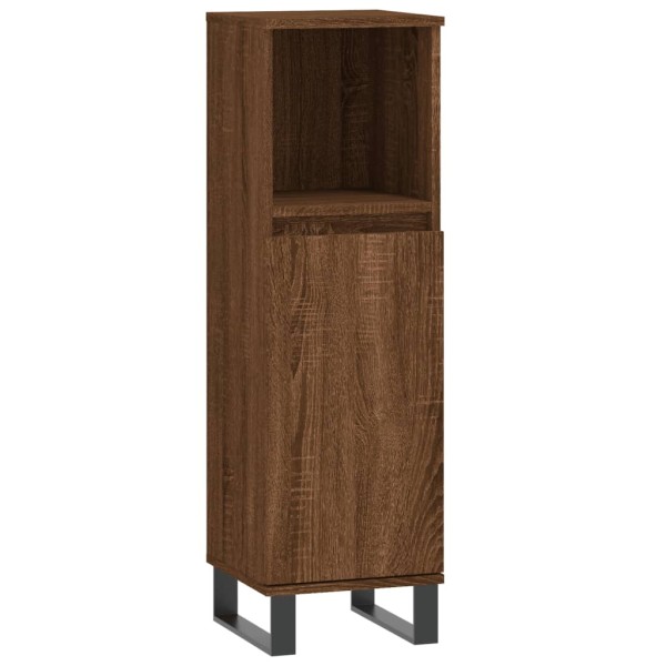 Set de muebles baño 3 pzas madera contrachapada roble marrón Set de muebles baño 3 pzas madera contrachapada roble marrón