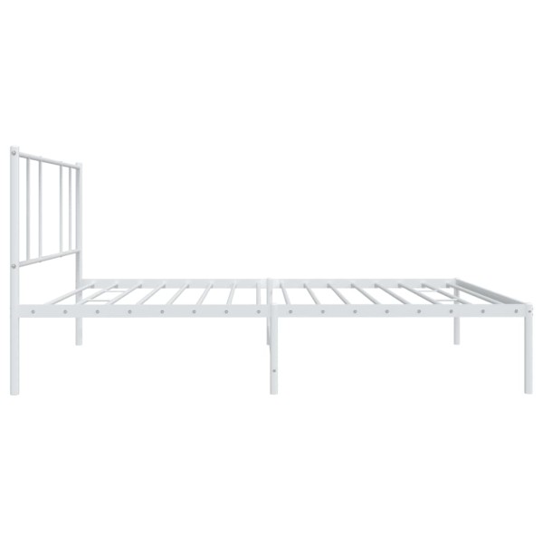 Estructura de cama de metal con cabecero blanco 75x190 cm Estructura de cama de metal con cabecero blanco 75x190 cm