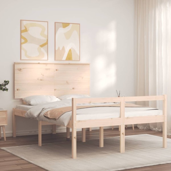 Cama para personas mayores con cabecero madera maciza 120x200cm Cama para personas mayores con cabecero madera maciza 120x200cm