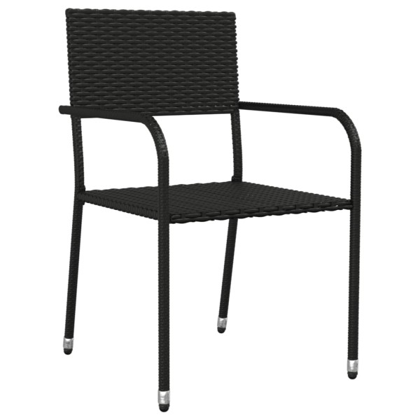 Juego de comedor de jardín 3 pzas ratán sintético y acero negro