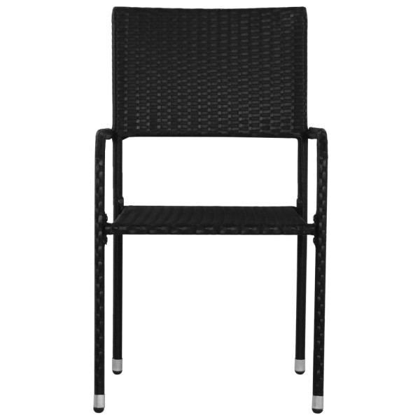 Juego de comedor de jardín 3 pzas ratán sintético y acero negro