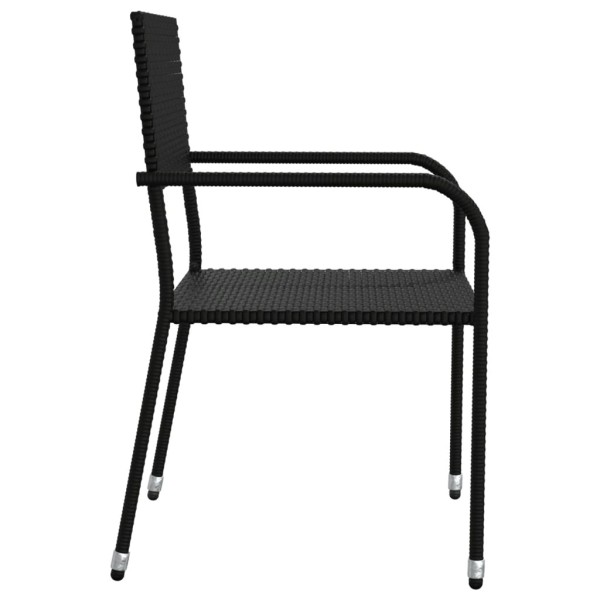 Juego de comedor de jardín 3 pzas ratán sintético y acero negro