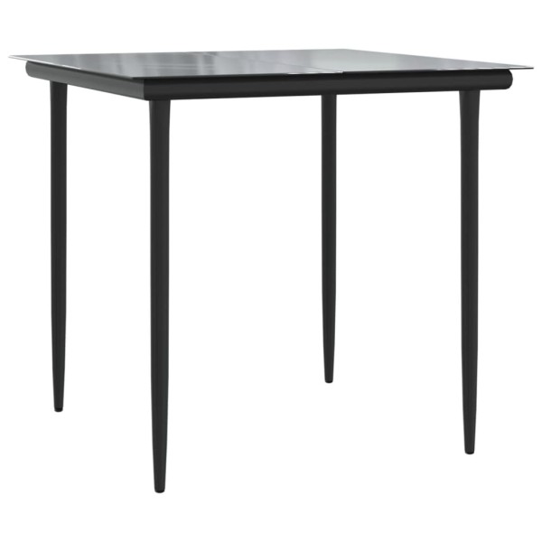 Juego de comedor de jardín 3 pzas ratán sintético y acero negro