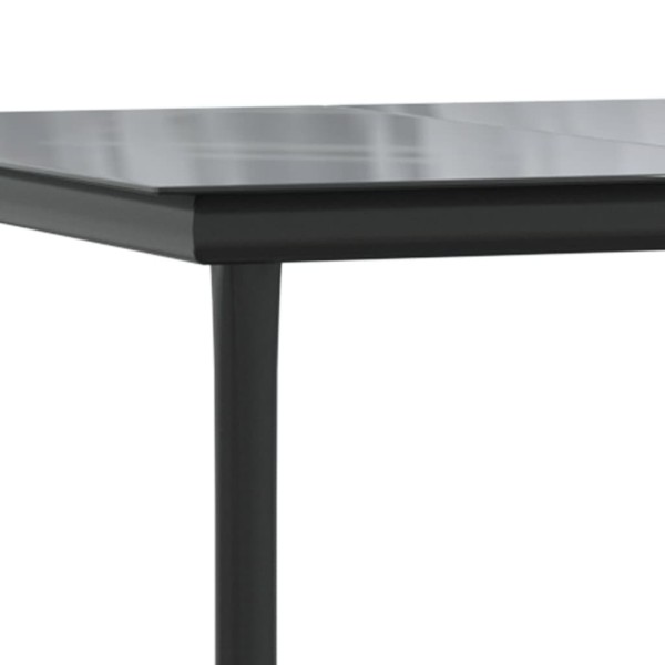 Juego de comedor de jardín 3 pzas ratán sintético y acero negro