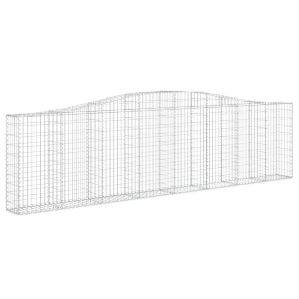 Cestas de gaviones 2 uds forma de arco hierro 400x30x100/120 cm Cestas de gaviones 2 uds forma de arco hierro 400x30x100/120 cm