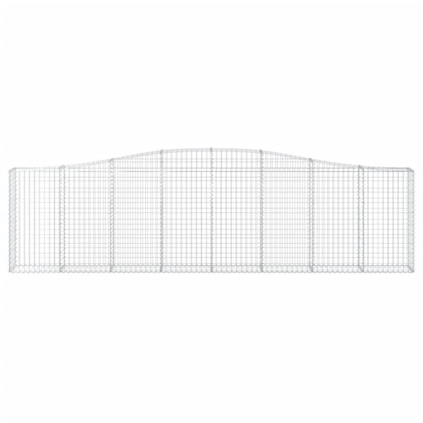 Cestas de gaviones 2 uds forma de arco hierro 400x30x100/120 cm Cestas de gaviones 2 uds forma de arco hierro 400x30x100/120 cm