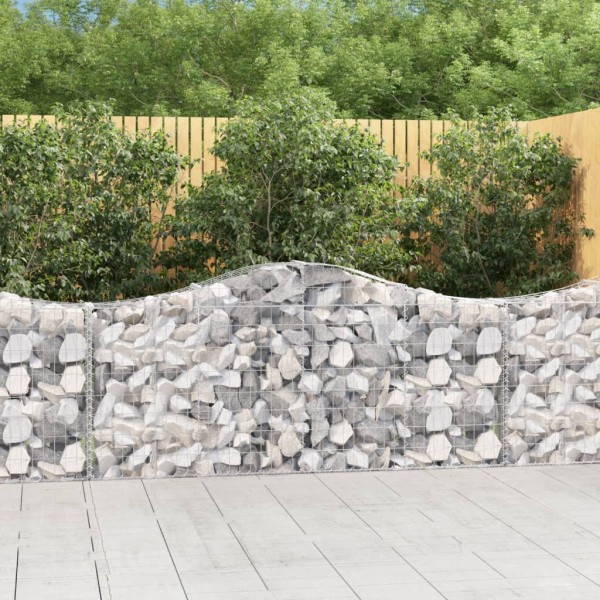 Cestas de gaviones 6 uds forma de arco hierro 200x30x80/100 cm Cestas de gaviones 6 uds forma de arco hierro 200x30x80/100 cm