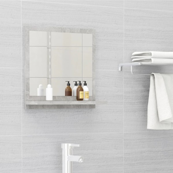 Espejo de baño madera contrachapada gris hormigón 40x10,5x37 cm Espejo de baño madera contrachapada gris hormigón 40x10,5x37 cm