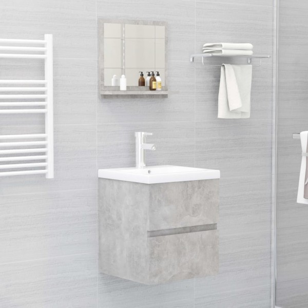 Espejo de baño madera contrachapada gris hormigón 40x10,5x37 cm Espejo de baño madera contrachapada gris hormigón 40x10,5x37 cm