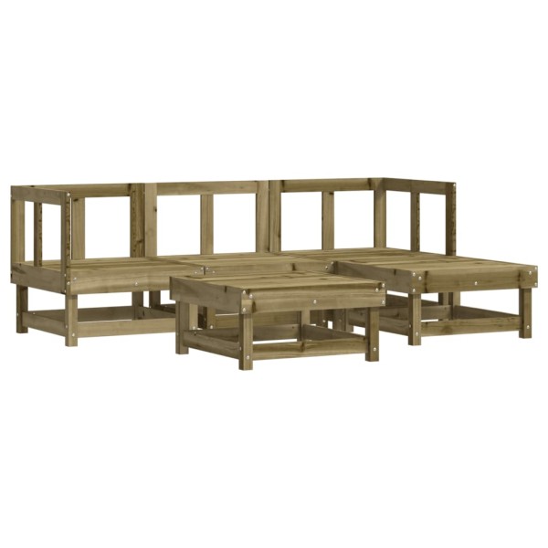 Juego de muebles jardín 5 pzas y cojines madera pino impregnada Juego de muebles jardín 5 pzas y cojines madera pino impregnada