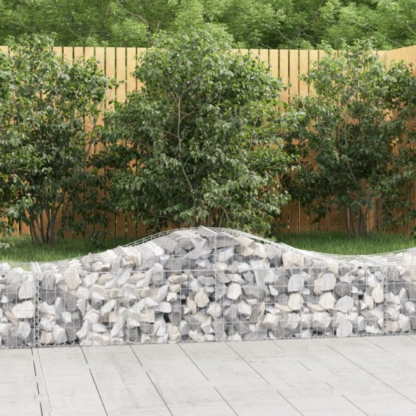 Cestas de gaviones 14 uds forma de arco hierro 200x50x40/60 cm Cestas de gaviones 14 uds forma de arco hierro 200x50x40/60 cm