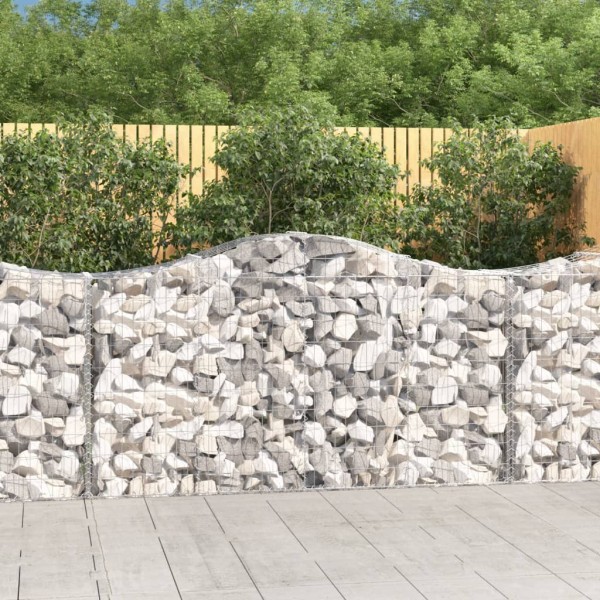 Cestas de gaviones 8 uds forma de arco hierro 200x50x100/120cm Cestas de gaviones 8 uds forma de arco hierro 200x50x100/120cm