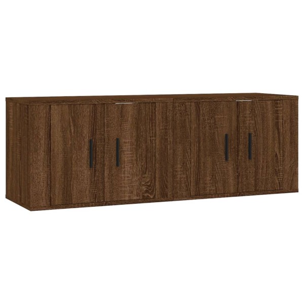 Muebles para TV de pared 2 uds roble marrón 57x34,5x40 cm Muebles para TV de pared 2 uds roble marrón 57x34,5x40 cm