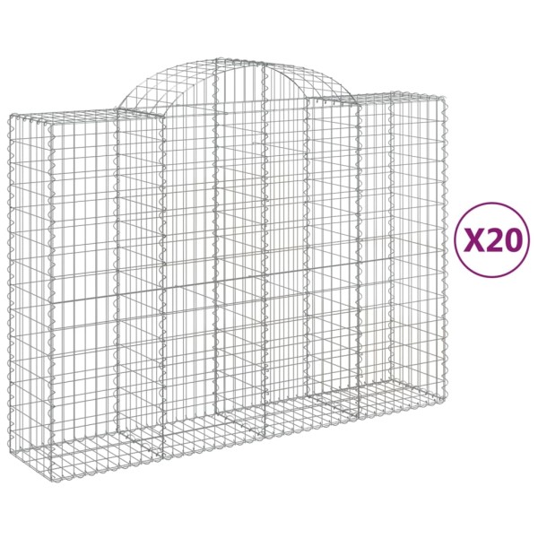 Cestas gaviones 20 uds forma de arco hierro 200x50x140/160 cm Cestas gaviones 20 uds forma de arco hierro 200x50x140/160 cm