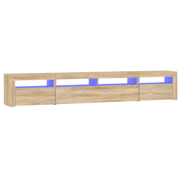 Mueble de TV con luces LED roble Sonoma 240x35x40 cm Mueble de TV con luces LED roble Sonoma 240x35x40 cm