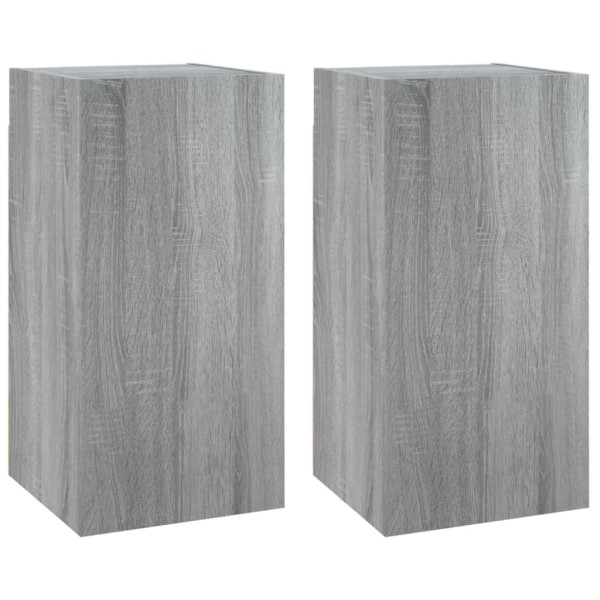 Mueble para TV 2 uds contrachapado gris Sonoma 30,5x30x60 cm Mueble para TV 2 uds contrachapado gris Sonoma 30,5x30x60 cm