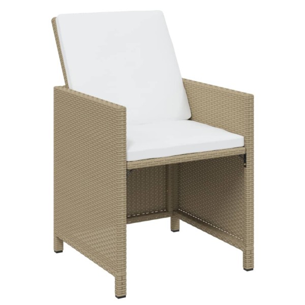 Set comedor de jardín 19 pzas con cojines ratán sintético beige Set comedor de jardín 19 pzas con cojines ratán sintético beige