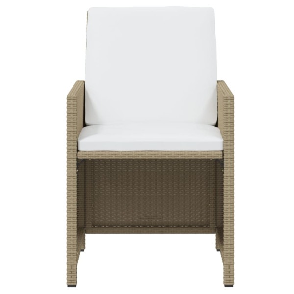 Set comedor de jardín 19 pzas con cojines ratán sintético beige Set comedor de jardín 19 pzas con cojines ratán sintético beige