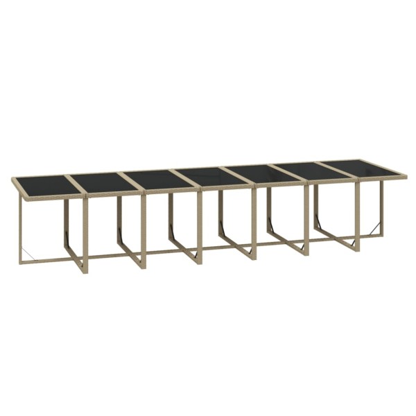 Set comedor de jardín 19 pzas con cojines ratán sintético beige Set comedor de jardín 19 pzas con cojines ratán sintético beige