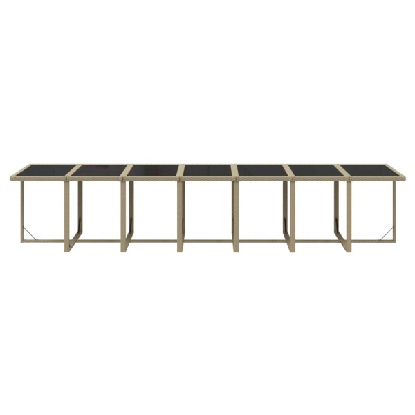 Set comedor de jardín 19 pzas con cojines ratán sintético beige Set comedor de jardín 19 pzas con cojines ratán sintético beige