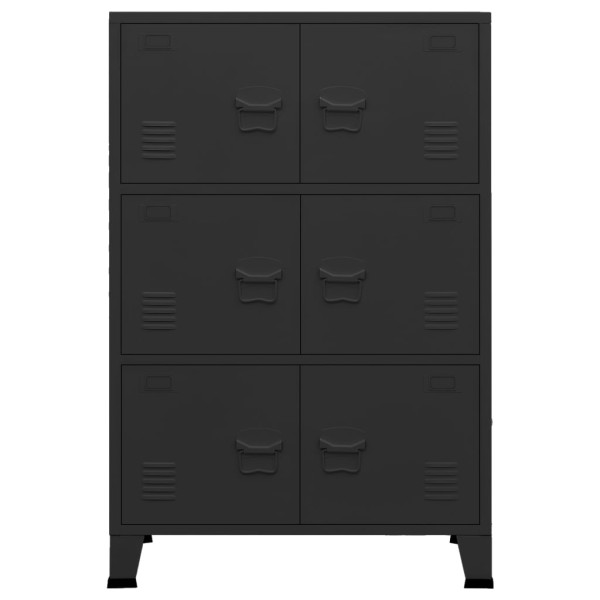 Baúl de almacenaje industrial metal negro 75x40x115 cm Baúl de almacenaje industrial metal negro 75x40x115 cm