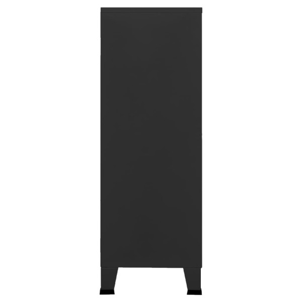Baúl de almacenaje industrial metal negro 75x40x115 cm Baúl de almacenaje industrial metal negro 75x40x115 cm