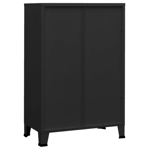 Baúl de almacenaje industrial metal negro 75x40x115 cm Baúl de almacenaje industrial metal negro 75x40x115 cm