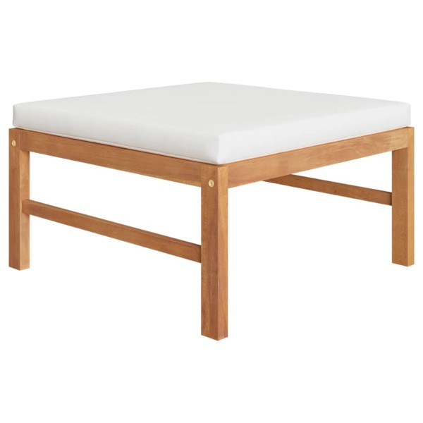 Set de muebles de jardín 8 pzas madera de teca y cojines crema Set de muebles de jardín 8 pzas madera de teca y cojines crema