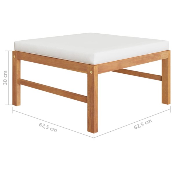 Set de muebles de jardín 8 pzas madera de teca y cojines crema Set de muebles de jardín 8 pzas madera de teca y cojines crema