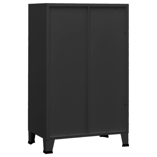Baúl de almacenaje industrial metal negro 70x40x115 cm Baúl de almacenaje industrial metal negro 70x40x115 cm