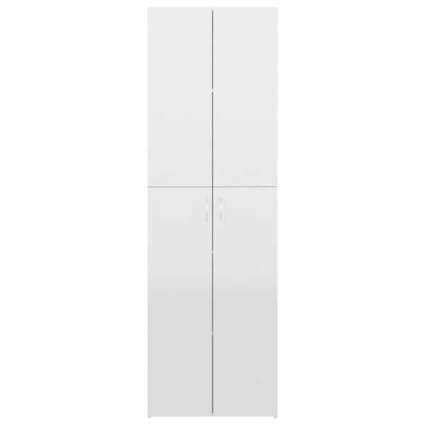 Armario de oficina de contrachapado blanco brillo 60x32x190 cm