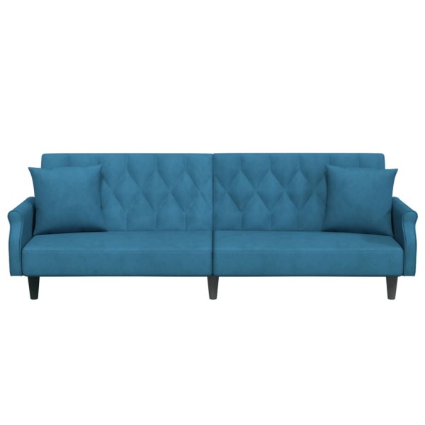 Sofá cama con reposabrazos terciopelo azul Sofá cama con reposabrazos terciopelo azul