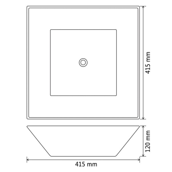 Lavabo cuadrado de cerámica 41,5x41,5x12 cm blanco Lavabo cuadrado de cerámica 41,5x41,5x12 cm blanco
