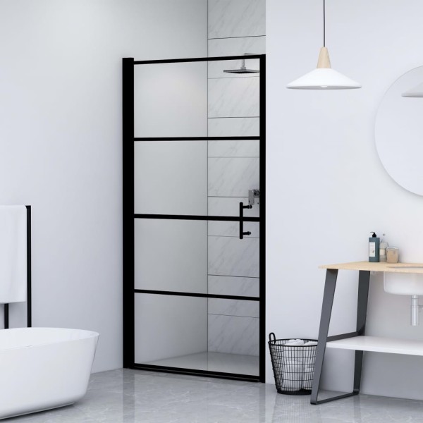 Puerta de ducha de vidrio templado negro 91x195 cm Puerta de ducha de vidrio templado negro 91x195 cm
