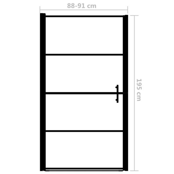 Puerta de ducha de vidrio templado negro 91x195 cm Puerta de ducha de vidrio templado negro 91x195 cm